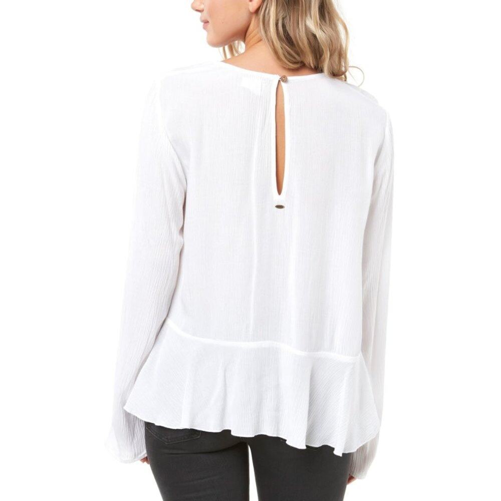 NEW * O'NEILL White Ruffle Hem Flowy Top   S/M - Picture 4 of 8